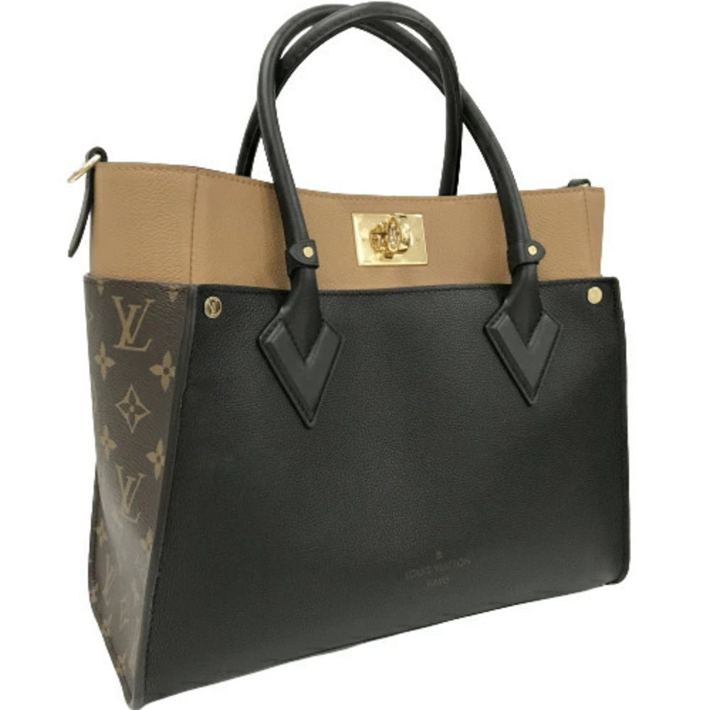 Louis Vuitton On My Side Calf Leather Bicolor Black Brown Shoulder Bag